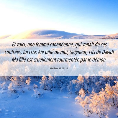 Picture 06 - Matthieu 15:22 LSG - Et voici, une femme cananéenne, qui venait de - Bible Verse Picture