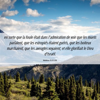 Picture 06 - Matthieu 15:31 LSG - en sorte que la foule était dans l'admiration de - Bible Verse Picture