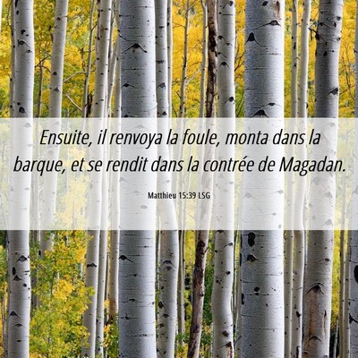 Picture 06 - Matthieu 15:39 LSG - Ensuite, il renvoya la foule, monta dans la - Bible Verse Picture