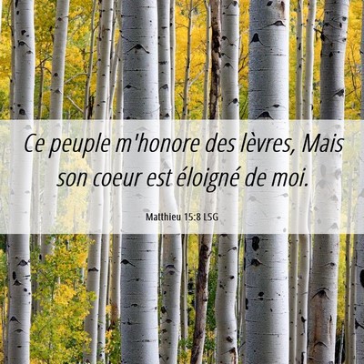Picture 06 - Matthieu 15:8 LSG - Ce peuple m'honore des lèvres, Mais son coeur - Bible Verse Picture