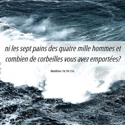 Picture 06 - Matthieu 16:10 LSG - ni les sept pains des quatre mille hommes et - Bible Verse Picture