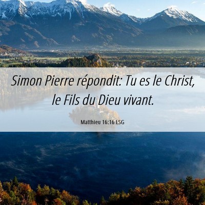 Picture 06 - Matthieu 16:16 LSG - Simon Pierre répondit: Tu es le Christ, le Fils - Bible Verse Picture
