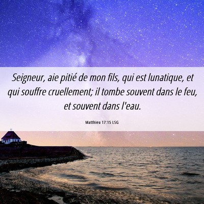 Picture 06 - Matthieu 17:15 LSG - Seigneur, aie pitié de mon fils, qui est - Bible Verse Picture
