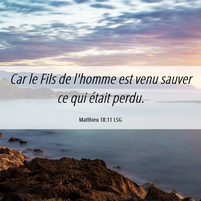 Picture 06 - Matthieu 18:11 LSG - Car le Fils de l'homme est venu sauver ce qui - Bible Verse Picture