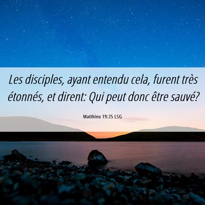 Picture 06 - Matthieu 19:25 LSG - Les disciples, ayant entendu cela, furent très - Bible Verse Picture