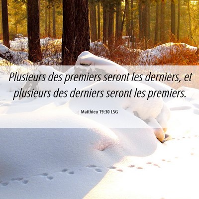 Picture 06 - Matthieu 19:30 LSG - Plusieurs des premiers seront les derniers, et - Bible Verse Picture