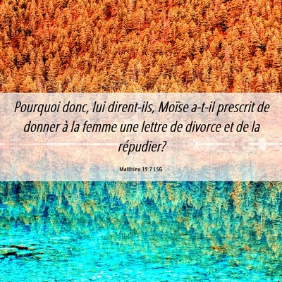 Picture 06 - Matthieu 19:7 LSG - Pourquoi donc, lui dirent-ils, Moïse a-t-il - Bible Verse Picture