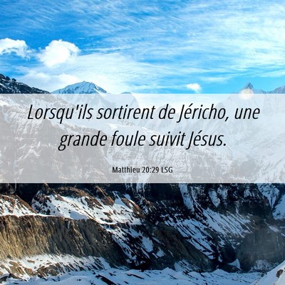 Picture 06 - Matthieu 20:29 LSG - Lorsqu'ils sortirent de Jéricho, une grande - Bible Verse Picture