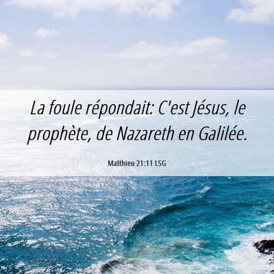 Picture 06 - Matthieu 21:11 LSG - La foule répondait: C'est Jésus, le prophète, - Bible Verse Picture