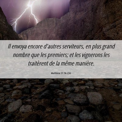 Picture 06 - Matthieu 21:36 LSG - Il envoya encore d'autres serviteurs, en plus - Bible Verse Picture