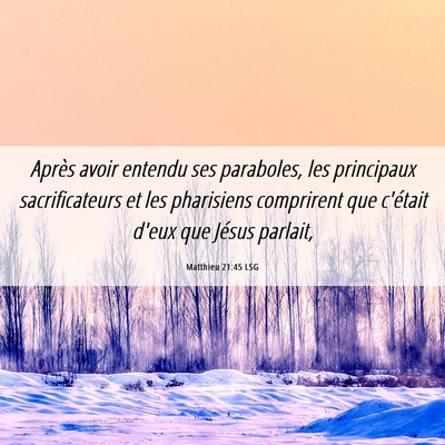 Picture 06 - Matthieu 21:45 LSG - Après avoir entendu ses paraboles, les - Bible Verse Picture