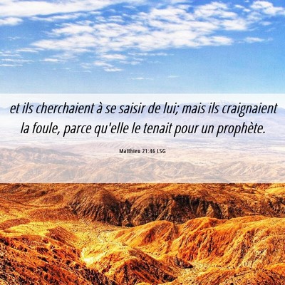 Picture 06 - Matthieu 21:46 LSG - et ils cherchaient à se saisir de lui; mais ils - Bible Verse Picture