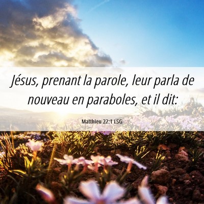 Picture 06 - Matthieu 22:1 LSG - Jésus, prenant la parole, leur parla de nouveau - Bible Verse Picture