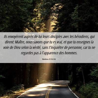 Picture 06 - Matthieu 22:16 LSG - Ils envoyèrent auprès de lui leurs disciples - Bible Verse Picture