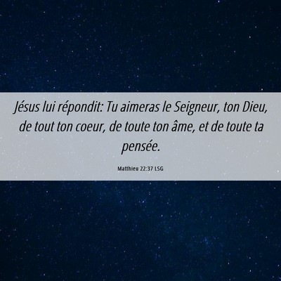 Picture 06 - Matthieu 22:37 LSG - Jésus lui répondit: Tu aimeras le Seigneur, ton - Bible Verse Picture