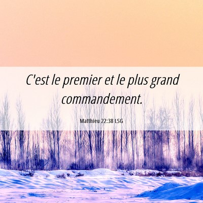 Picture 06 - Matthieu 22:38 LSG - C'est le premier et le plus grand - Bible Verse Picture
