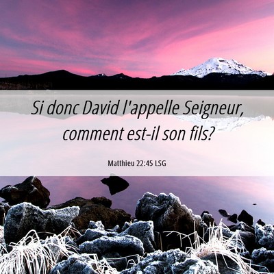 Picture 06 - Matthieu 22:45 LSG - Si donc David l'appelle Seigneur, comment est-il - Bible Verse Picture