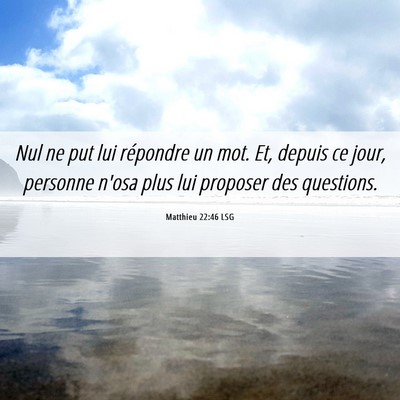 Picture 06 - Matthieu 22:46 LSG - Nul ne put lui répondre un mot. Et, depuis ce - Bible Verse Picture