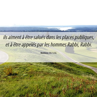 Picture 06 - Matthieu 23:7 LSG - ils aiment à être salués dans les places - Bible Verse Picture
