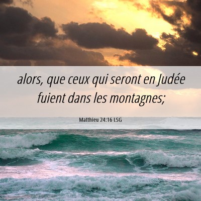 Picture 06 - Matthieu 24:16 LSG - alors, que ceux qui seront en Judée fuient dans - Bible Verse Picture