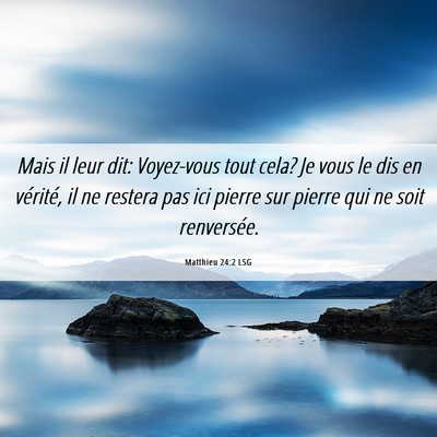 Picture 06 - Matthieu 24:2 LSG - Mais il leur dit: Voyez-vous tout cela? Je vous - Bible Verse Picture