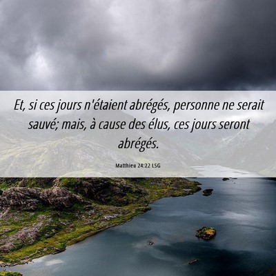 Picture 06 - Matthieu 24:22 LSG - Et, si ces jours n'étaient abrégés, personne - Bible Verse Picture