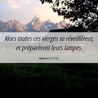 Picture 06 - Matthieu 25:7 LSG - Alors toutes ces vierges se réveillèrent, et - Bible Verse Picture