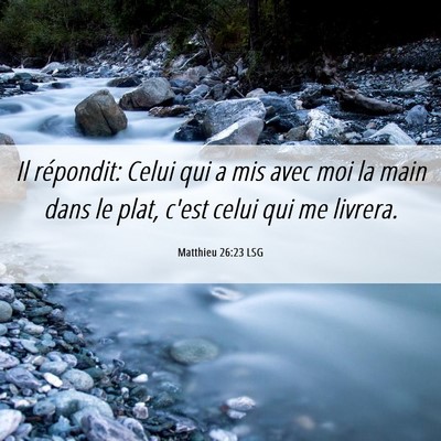 Picture 06 - Matthieu 26:23 LSG - Il répondit: Celui qui a mis avec moi la main - Bible Verse Picture