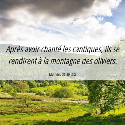 Picture 06 - Matthieu 26:30 LSG - Après avoir chanté les cantiques, ils se - Bible Verse Picture