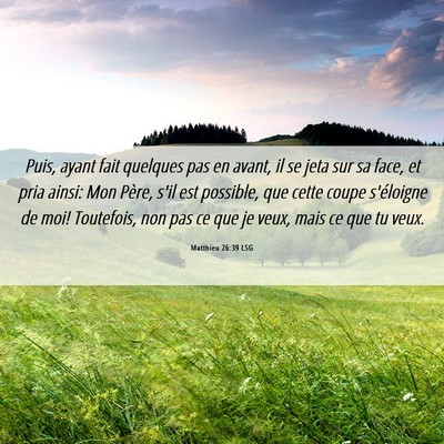 Picture 06 - Matthieu 26:39 LSG - Puis, ayant fait quelques pas en avant, il se - Bible Verse Picture