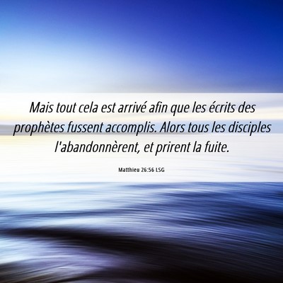 Picture 06 - Matthieu 26:56 LSG - Mais tout cela est arrivé afin que les écrits - Bible Verse Picture