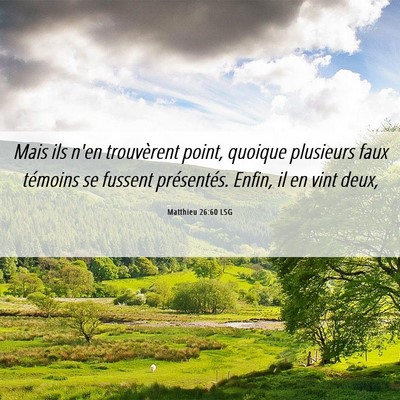 Picture 06 - Matthieu 26:60 LSG - Mais ils n'en trouvèrent point, quoique - Bible Verse Picture