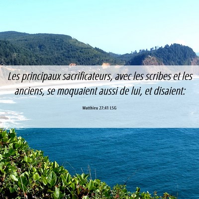 Picture 06 - Matthieu 27:41 LSG - Les principaux sacrificateurs, avec les scribes - Bible Verse Picture