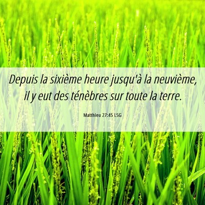 Picture 06 - Matthieu 27:45 LSG - Depuis la sixième heure jusqu'à la neuvième, - Bible Verse Picture
