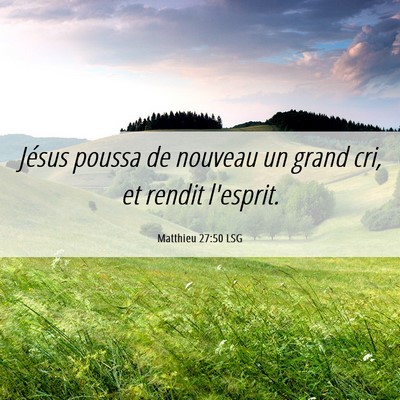 Picture 06 - Matthieu 27:50 LSG - Jésus poussa de nouveau un grand cri, et rendit - Bible Verse Picture
