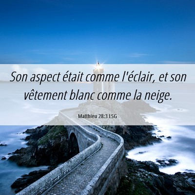 Picture 06 - Matthieu 28:3 LSG - Son aspect était comme l'éclair, et son - Bible Verse Picture