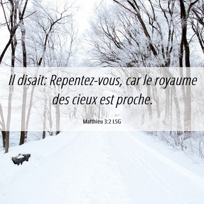 Picture 06 - Matthieu 3:2 LSG - Il disait: Repentez-vous, car le royaume des - Bible Verse Picture