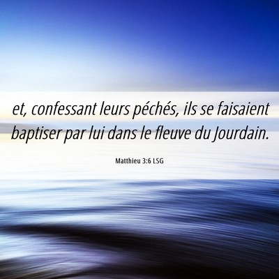 Picture 06 - Matthieu 3:6 LSG - et, confessant leurs péchés, ils se faisaient - Bible Verse Picture