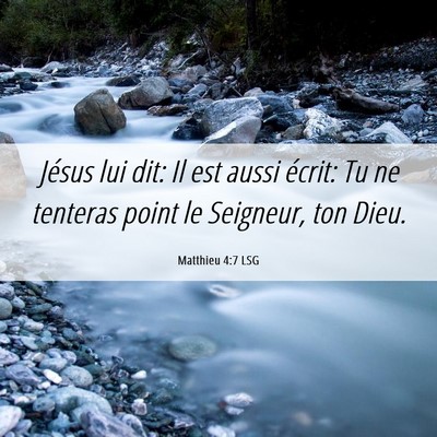 Picture 06 - Matthieu 4:7 LSG - Jésus lui dit: Il est aussi écrit: Tu ne - Bible Verse Picture