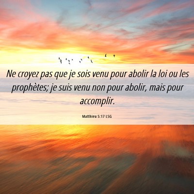 Picture 06 - Matthieu 5:17 LSG - Ne croyez pas que je sois venu pour abolir la loi - Bible Verse Picture