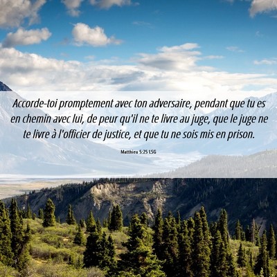 Picture 06 - Matthieu 5:25 LSG - Accorde-toi promptement avec ton adversaire, - Bible Verse Picture