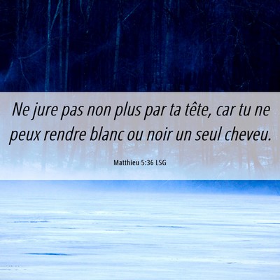 Picture 06 - Matthieu 5:36 LSG - Ne jure pas non plus par ta tête, car tu ne peux - Bible Verse Picture