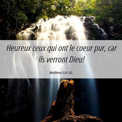 Picture 06 - Matthieu 5:8 LSG - Heureux ceux qui ont le coeur pur, car ils - Bible Verse Picture
