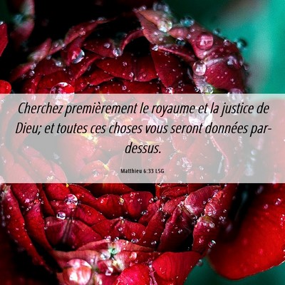 Picture 06 - Matthieu 6:33 LSG - Cherchez premièrement le royaume et la justice - Bible Verse Picture