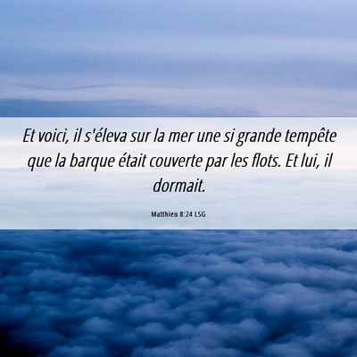 Picture 06 - Matthieu 8:24 LSG - Et voici, il s'éleva sur la mer une si grande - Bible Verse Picture