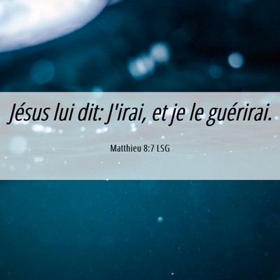 Picture 06 - Matthieu 8:7 LSG - Jésus lui dit: J'irai, et je le - Bible Verse Picture