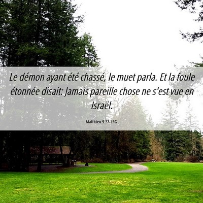 Picture 06 - Matthieu 9:33 LSG - Le démon ayant été chassé, le muet parla. Et - Bible Verse Picture