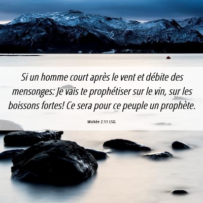 Picture 06 - Michée 2:11 LSG - Si un homme court après le vent et débite des - Bible Verse Picture