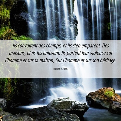 Picture 06 - Michée 2:2 LSG - Ils convoitent des champs, et ils s'en emparent, - Bible Verse Picture
