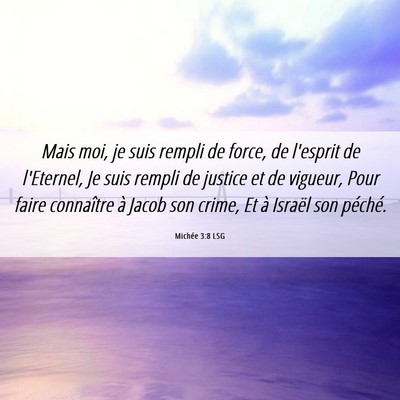 Picture 06 - Michée 3:8 LSG - Mais moi, je suis rempli de force, de l'esprit de - Bible Verse Picture